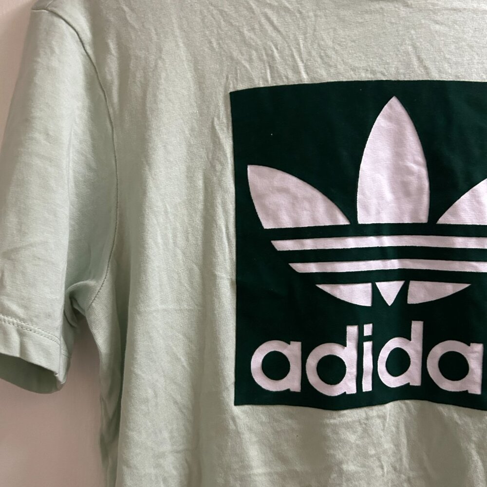 Adidas Originals Kids Size XL 15-16Y Green trefoil short sleeve tee T-shirt - Picture 11 of 15